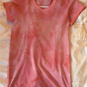 lululemon athletica Pink Tie-Dye swiftly tech Top